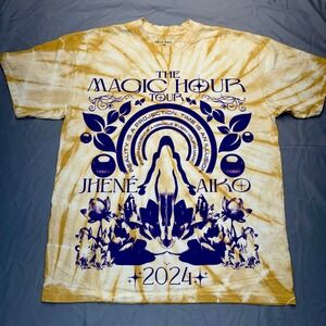 Jhene Aiko Magic Hour Tour 2024 Tie Dye Shirt Large Official Merch 2-Sided NWOT